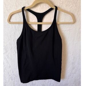 Athleta Tank Top Renew Seamless Racerback Size M Black Womens